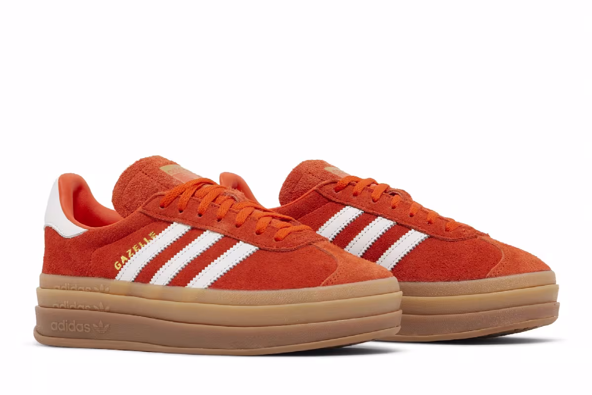 adidas Women's Gazelle Bold Collegiate Orange Gum, view 9