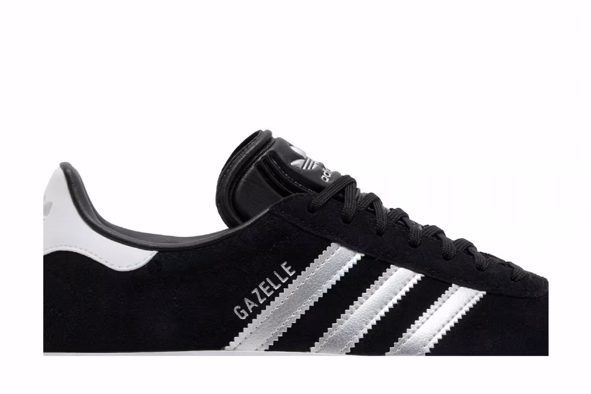 adidas Women's Gazelle Black Silver Metallic, view 3