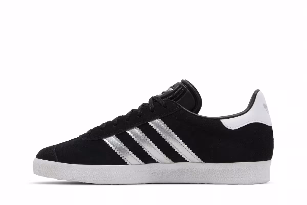 adidas Women's Gazelle Black Silver Metallic, view 4