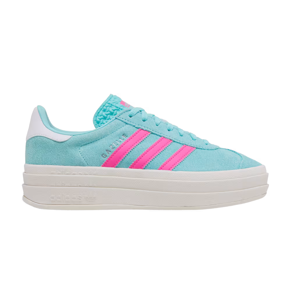 adidas Women's Gazelle Bold Flash Aqua Lucid Pink
