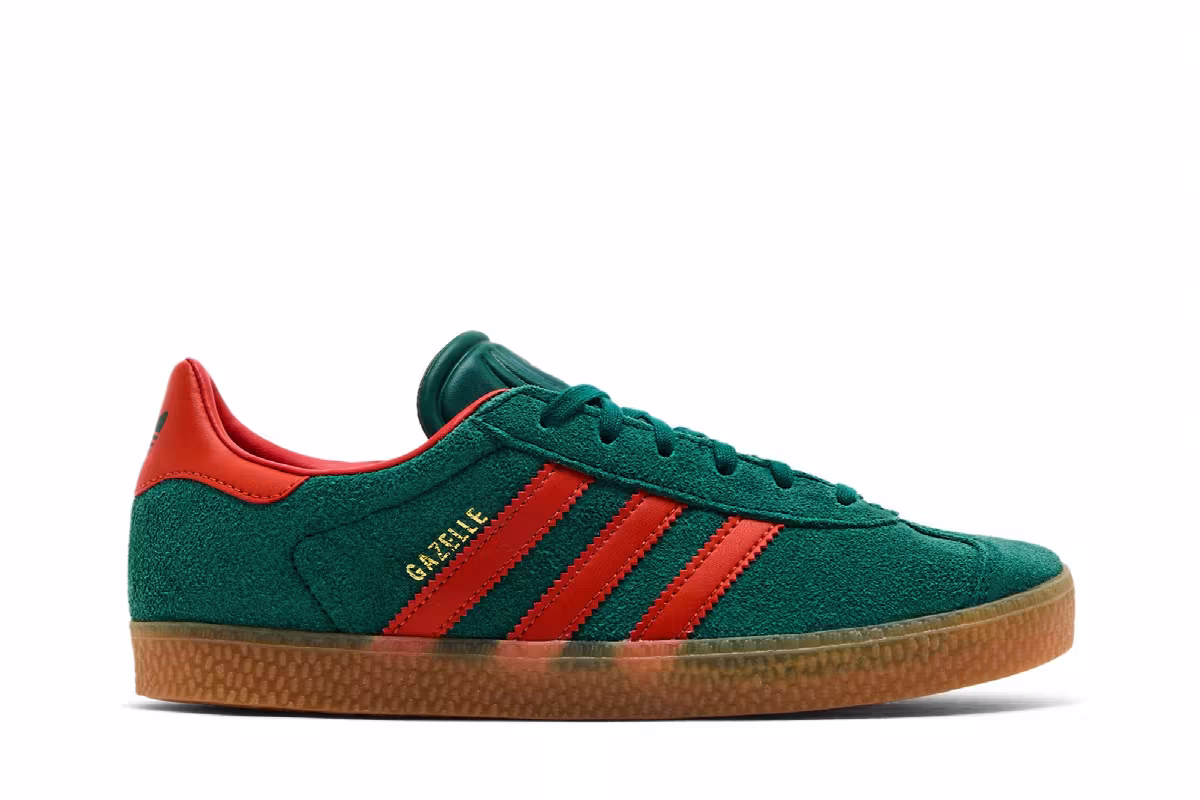 adidas Gazelle J Collegiate Green Preloved Red, view 2