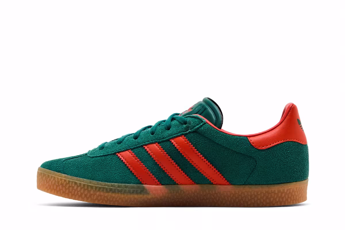 adidas Gazelle J Collegiate Green Preloved Red, view 4