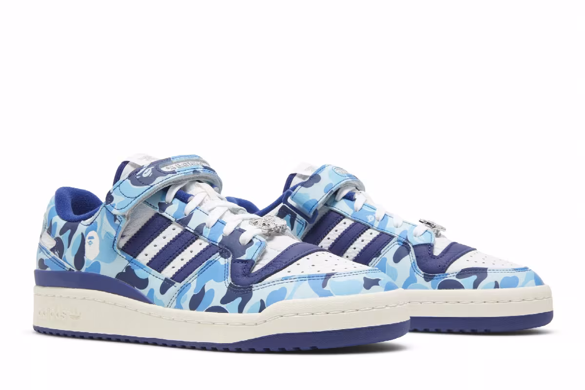 BAPE x adidas Forum Low 84 30th Anniversary - Blue, view 9