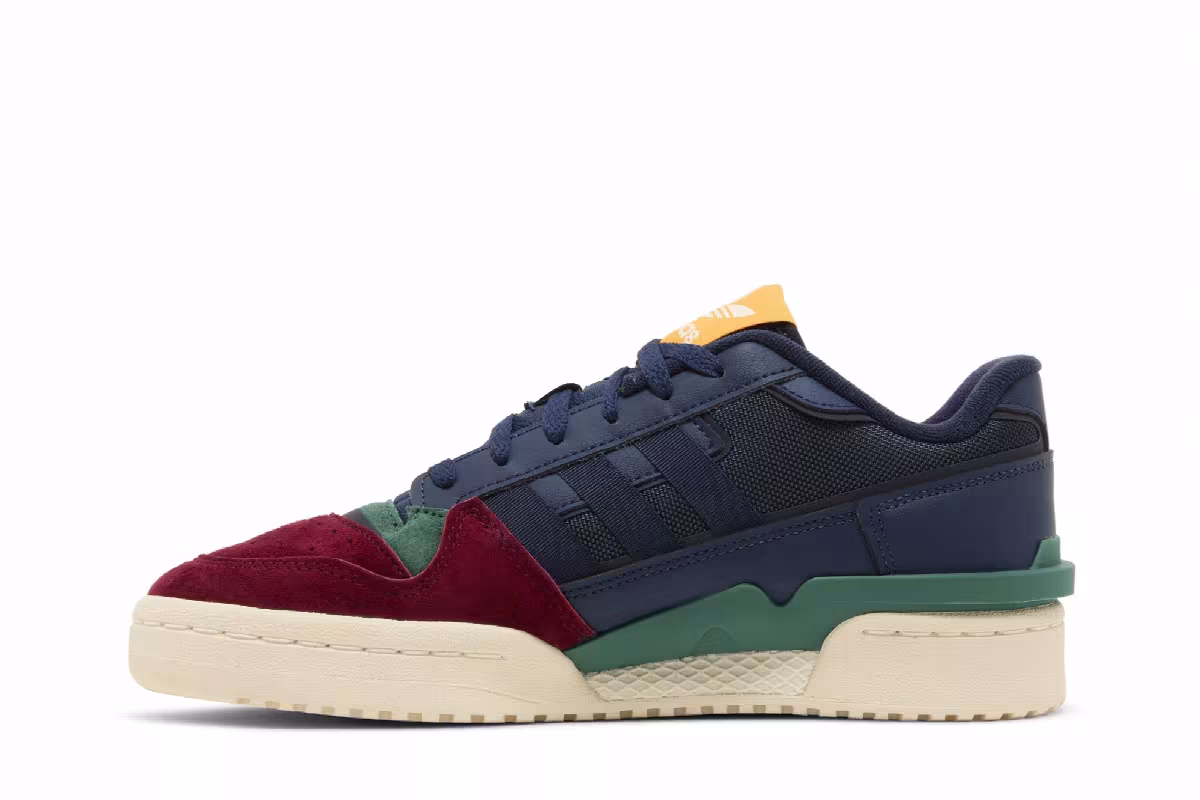 Adidas Forum Exhibit Low 2.0 Navy Burgundy Green, view 4