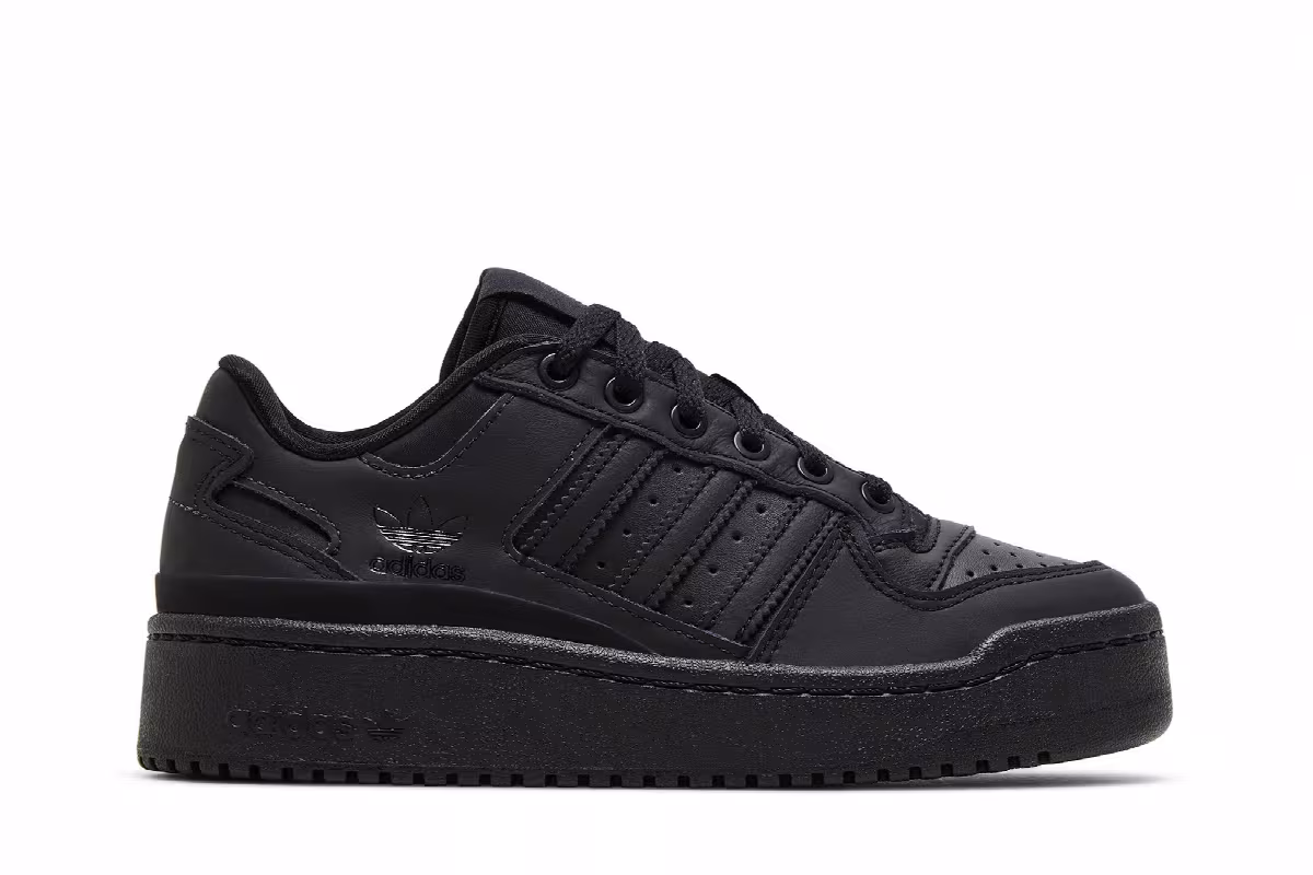 adidas Women's Forum Bold Stripes Triple Black, view 2