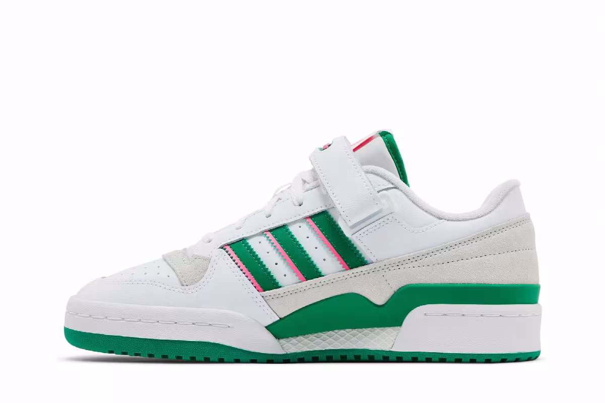 adidas Women's Forum Low White Green Pink, view 4