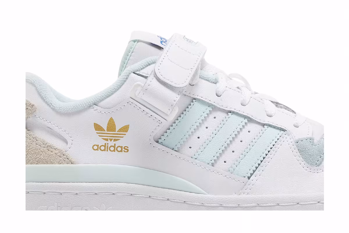 Adidas Forum Low Big Kid White Almost Blue, view 3