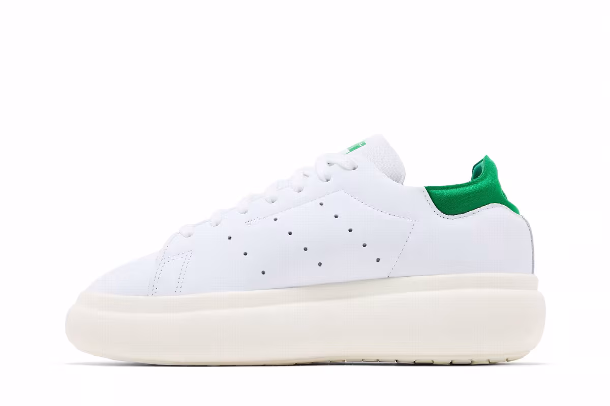adidas Women's Stan Smith Platform White Green, view 4