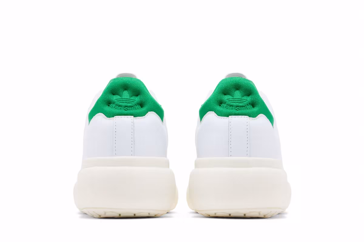 adidas Women's Stan Smith Platform White Green, view 7