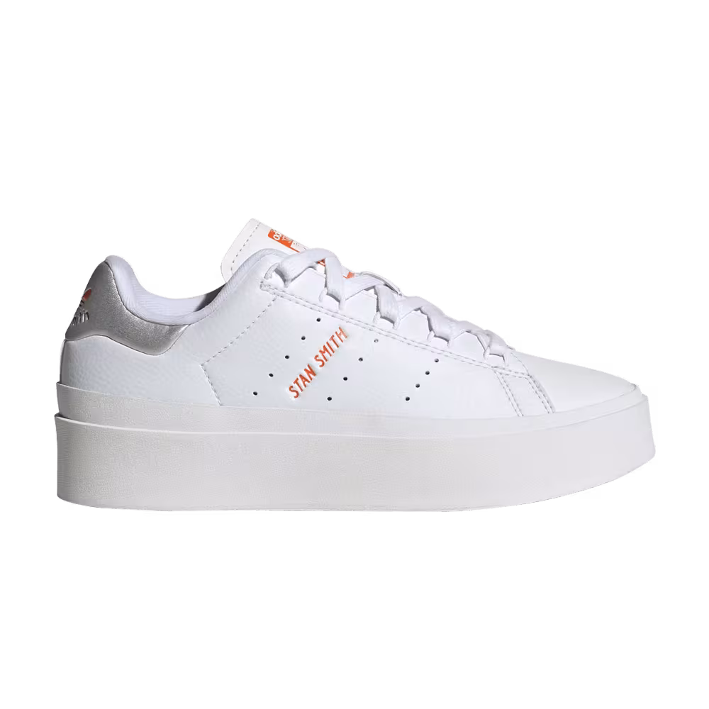 adidas Women's Stan Smith Bonega White Silver Metallic Orange