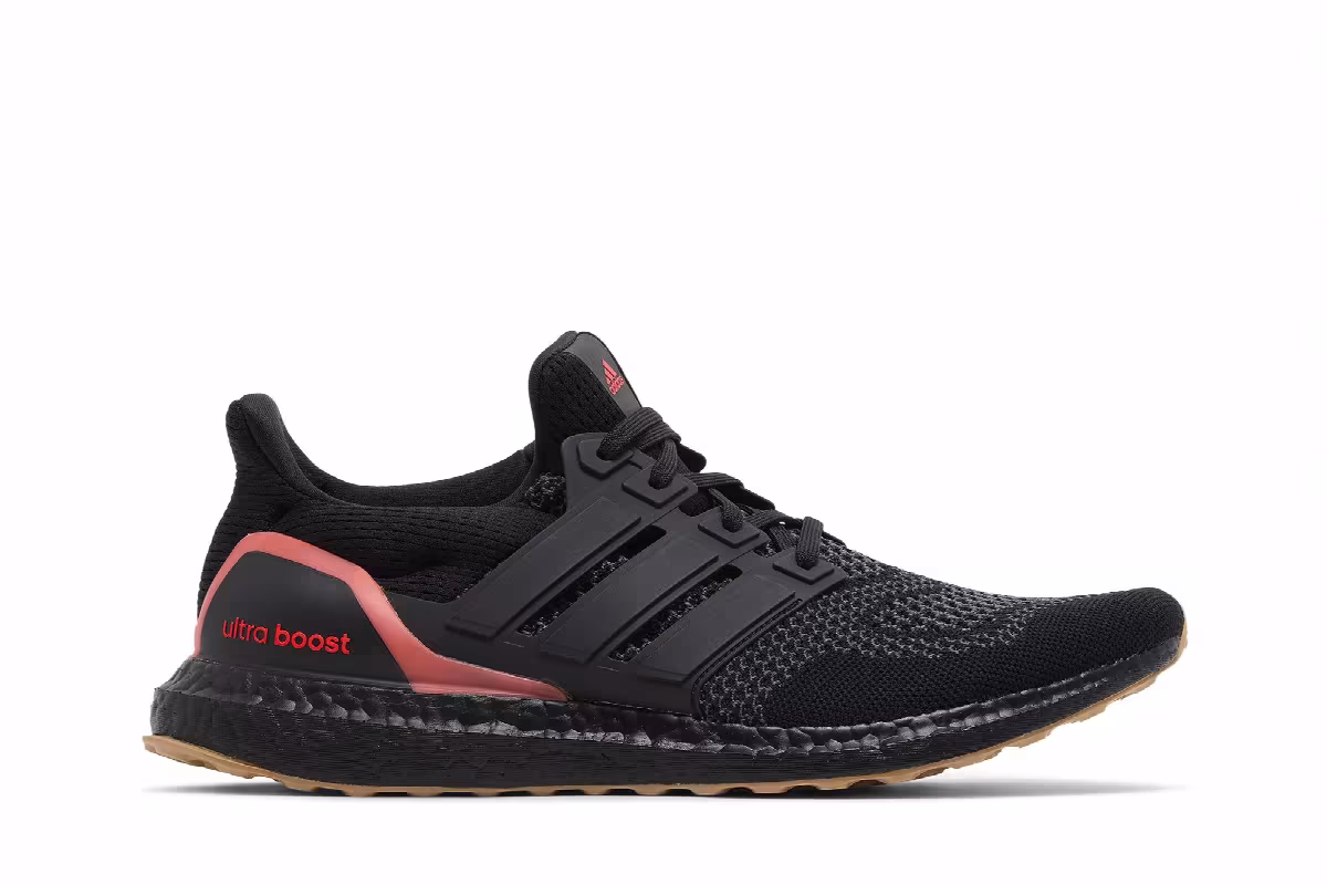 adidas UltraBoost 1.0 Black Solar Red Gum, view 2
