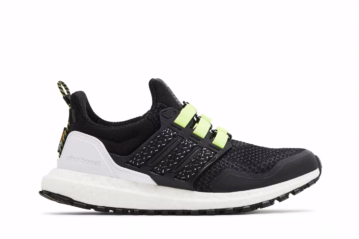 Adidas Women's UltraBoost 1.0 Black Lucid Lemon, view 2