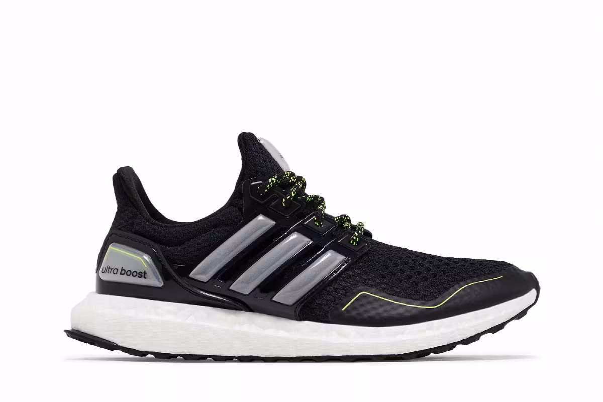 adidas Women's UltraBoost 1.0 Black Team Solar Yellow, view 2