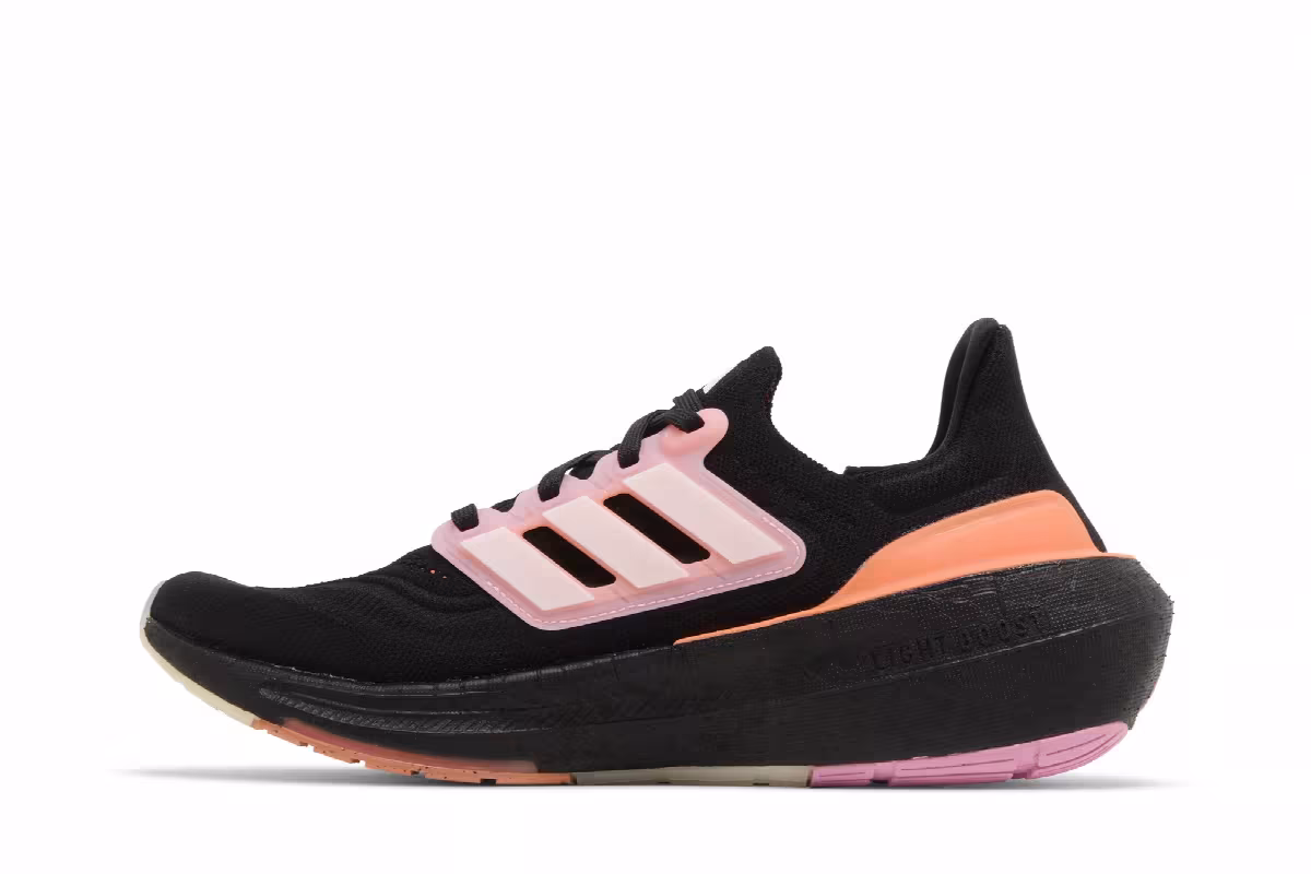 adidas Women's UltraBoost Light Black Beam Pink, view 4