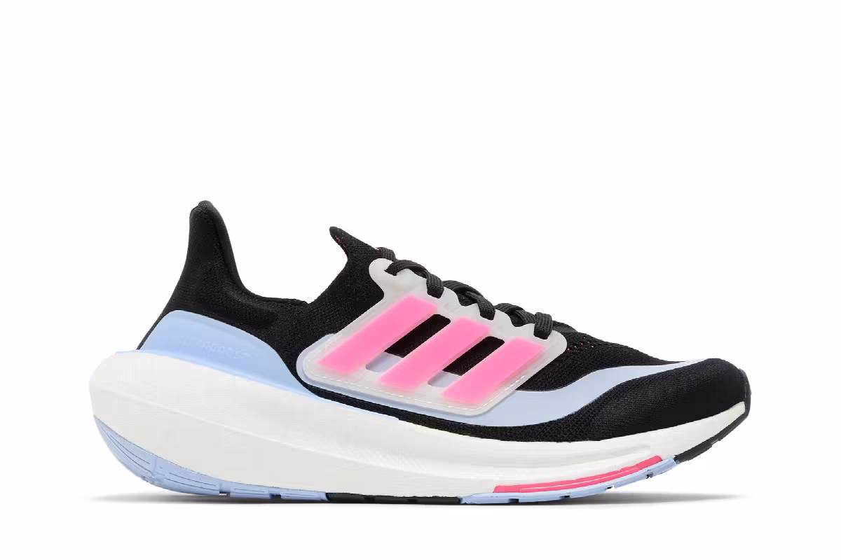 adidas Women's UltraBoost Light Black Lucid Pink, view 2