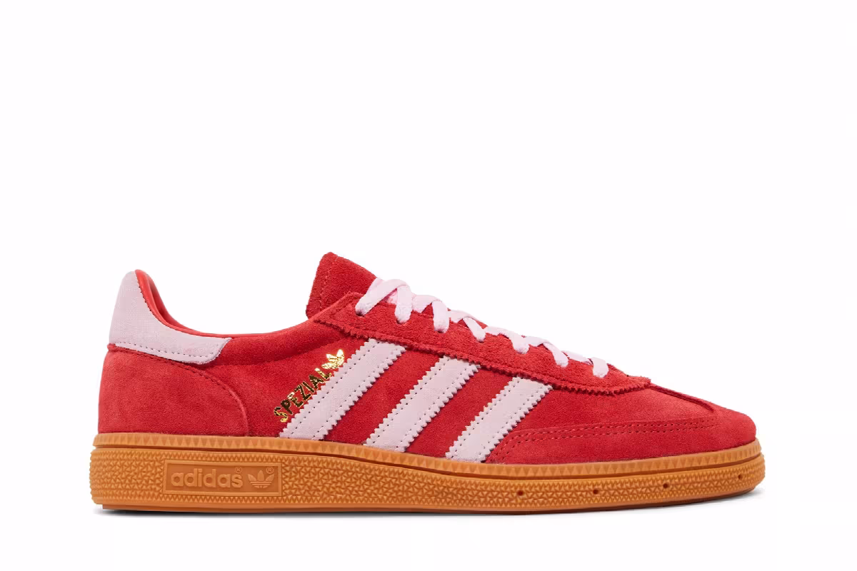 adidas Women's Handball Spezial Bright Red Clear Pink, view 2