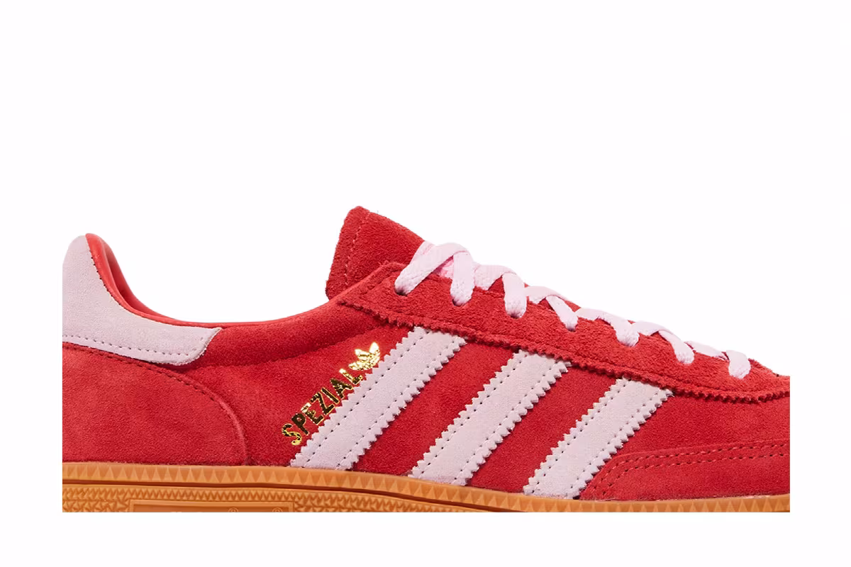 adidas Women's Handball Spezial Bright Red Clear Pink, view 3