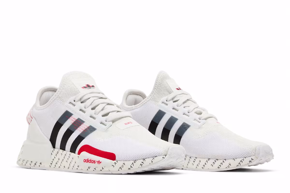 adidas NMD_R1 V2 Japanese Print - White Red, view 9