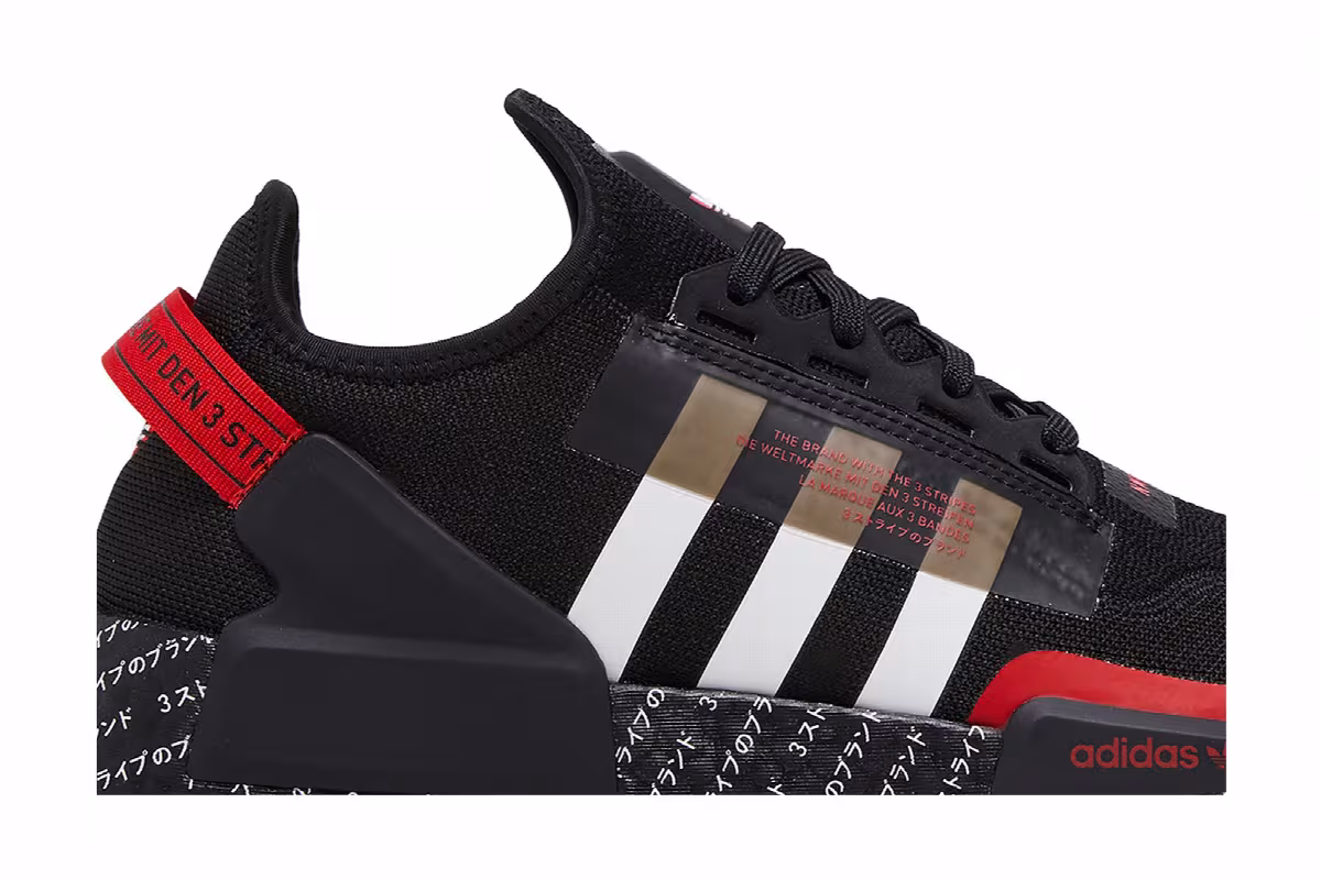 adidas NMD_R1 V2 Japanese Print - Black Red, view 3
