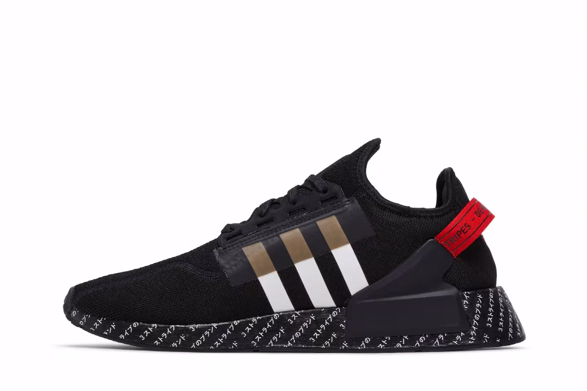 adidas NMD_R1 V2 Japanese Print - Black Red, view 4