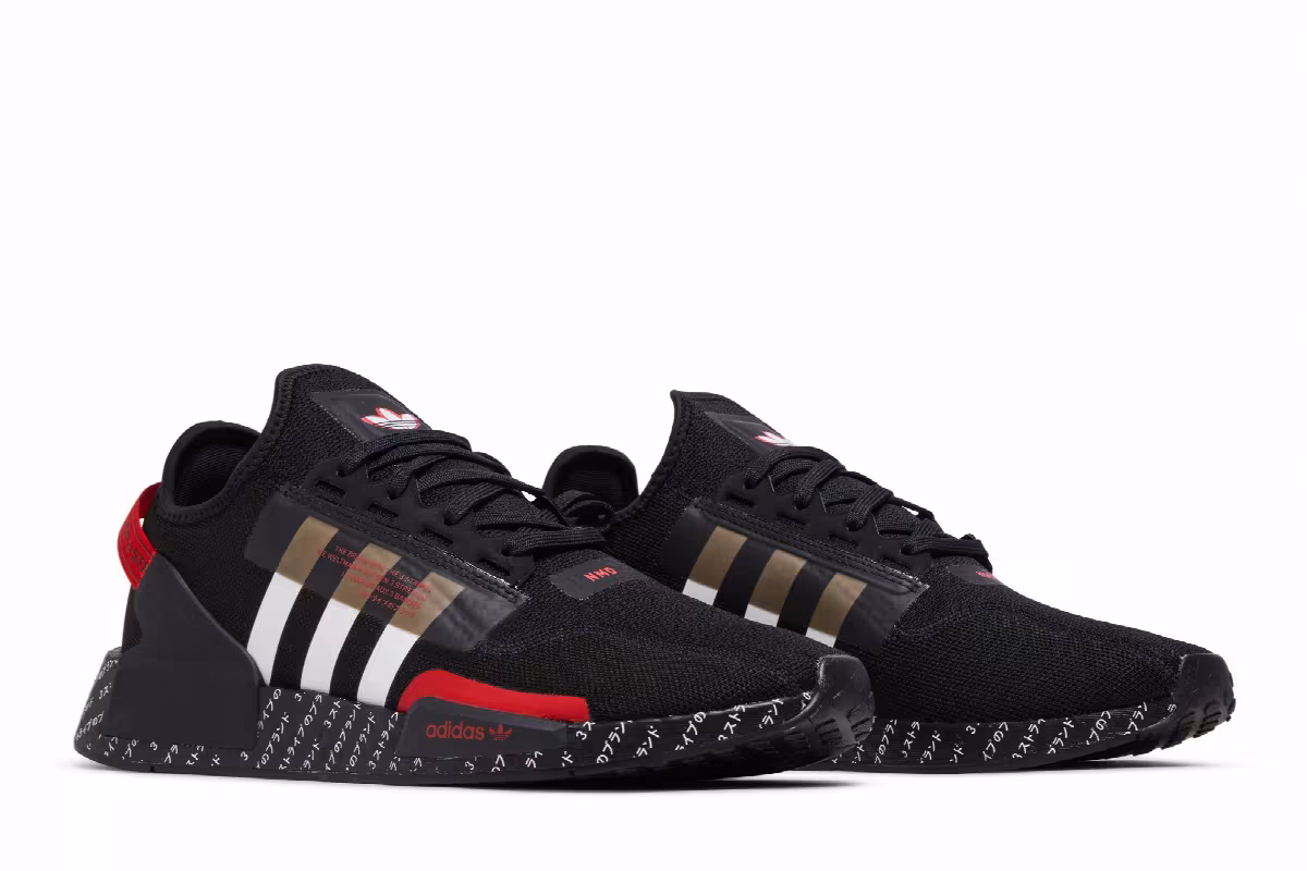 adidas NMD_R1 V2 Japanese Print - Black Red, view 9