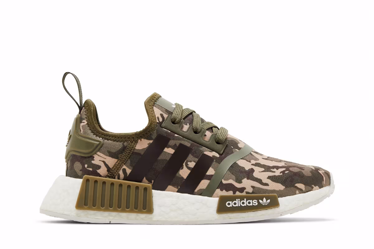 adidas NMD_R1 J Olive Strata Camo, view 2