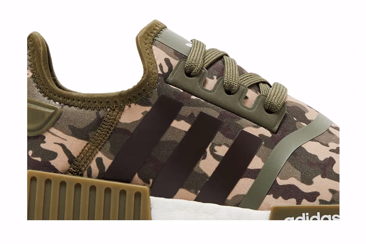 adidas NMD_R1 J Olive Strata Camo, view 3