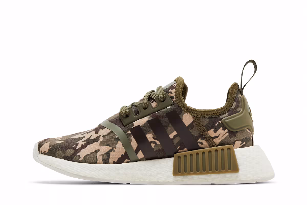 adidas NMD_R1 J Olive Strata Camo, view 4
