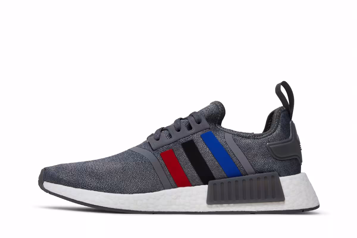adidas NMD_R1 Grey Scarlet Blue, view 4