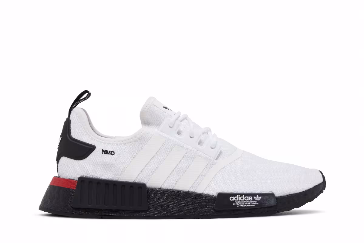 adidas NMD_R1 White Black Red, view 2