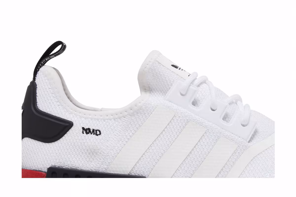 adidas NMD_R1 White Black Red, view 3
