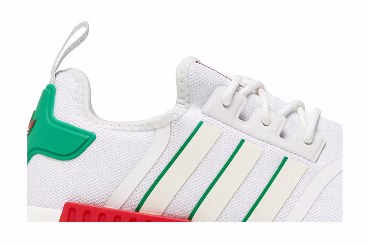 adidas NMD_R1 White Red Green, view 3