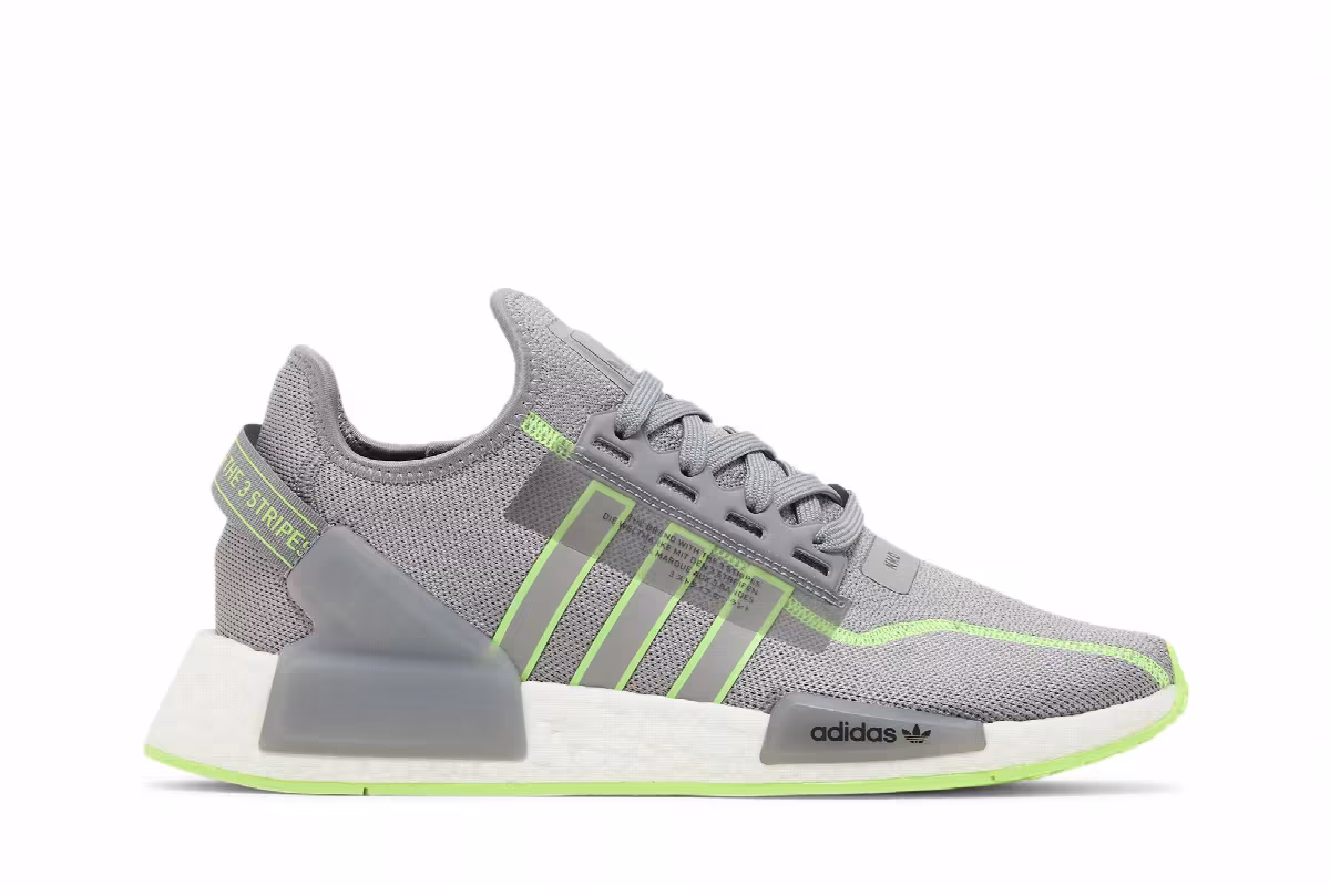 adidas NMD_R1 V2 Grey Signal Green, view 2