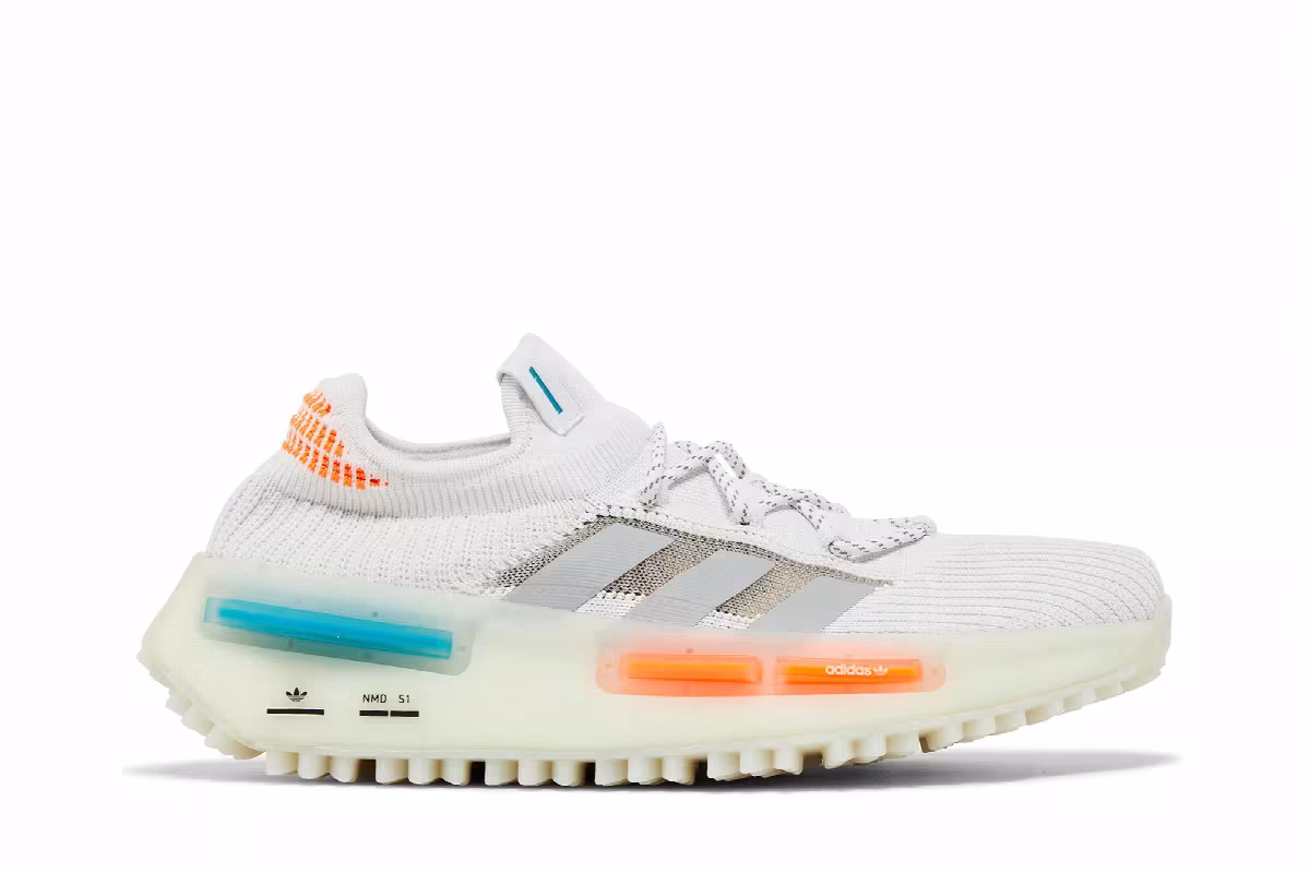 adidas NMD_S1 White Orange Teal, view 2