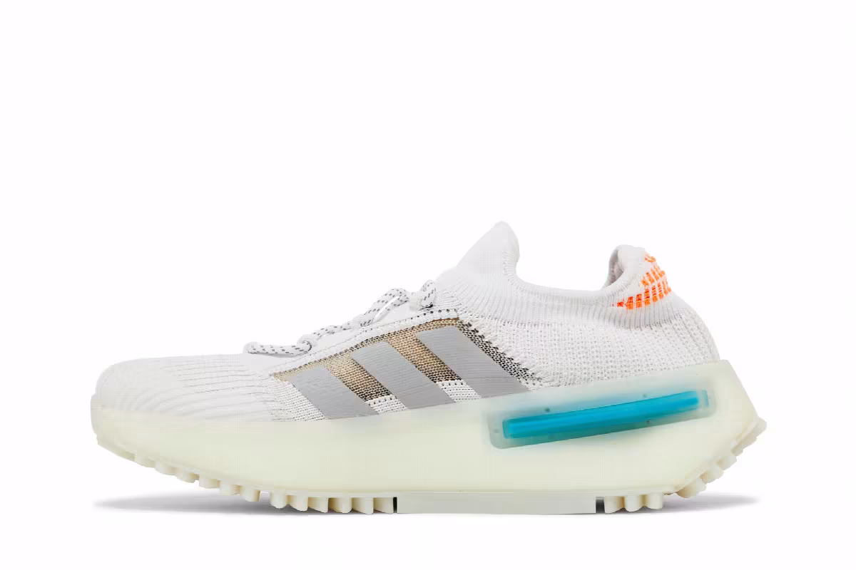 adidas NMD_S1 White Orange Teal, view 4