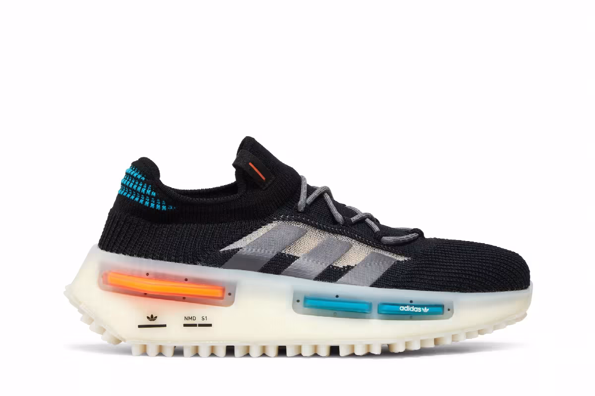 adidas NMD_S1 Black Teal Orange, view 2