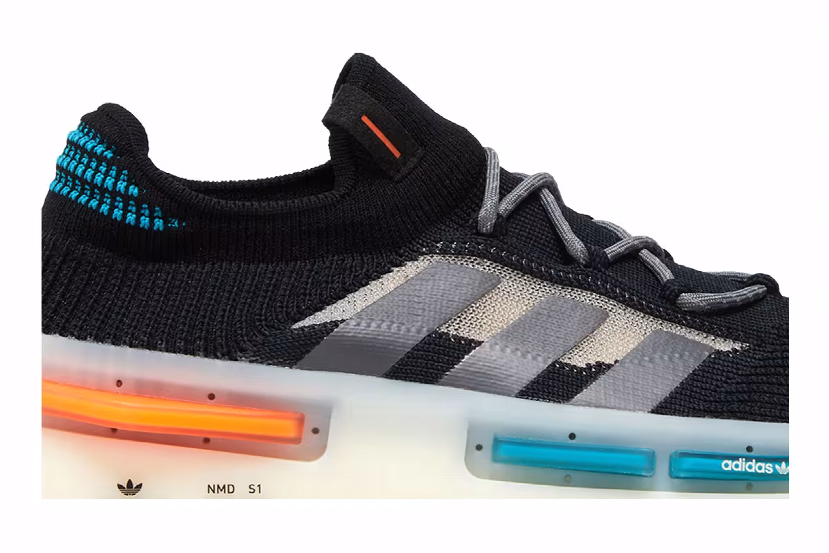 adidas NMD_S1 Black Teal Orange, view 3