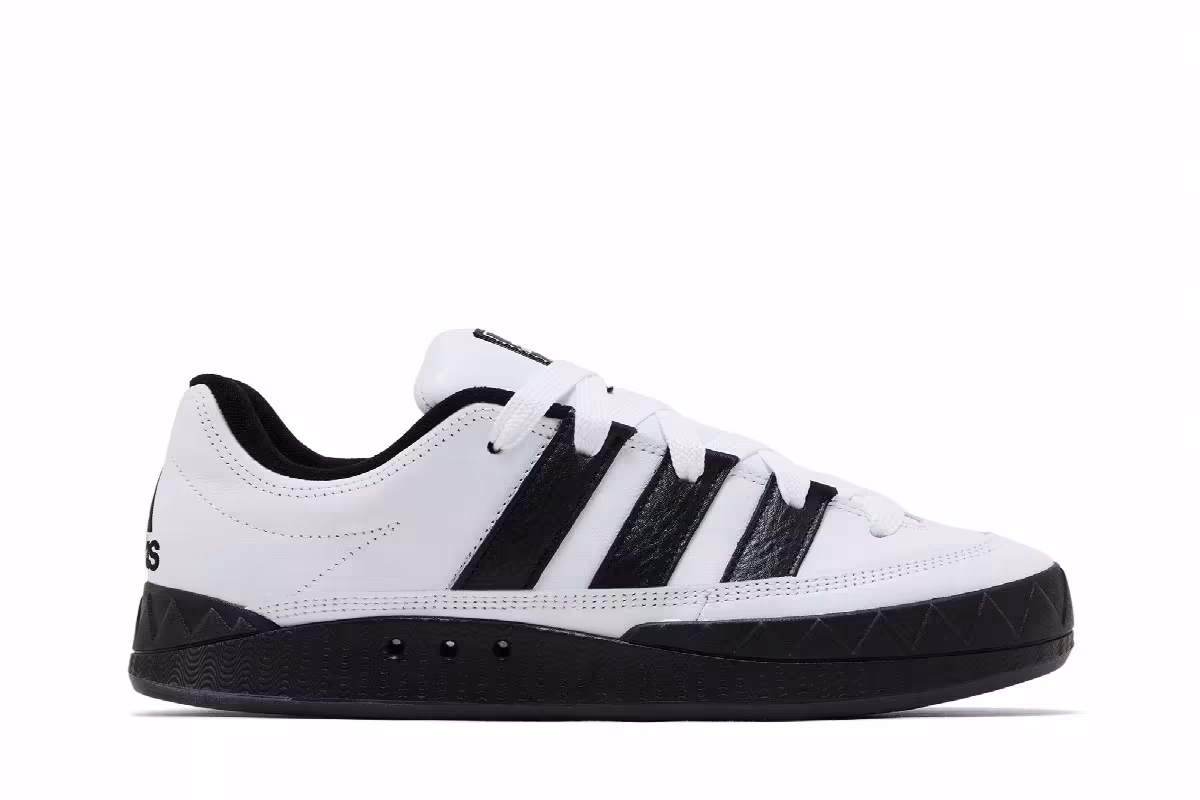 atmos x adidas Adimatic White Black, view 2