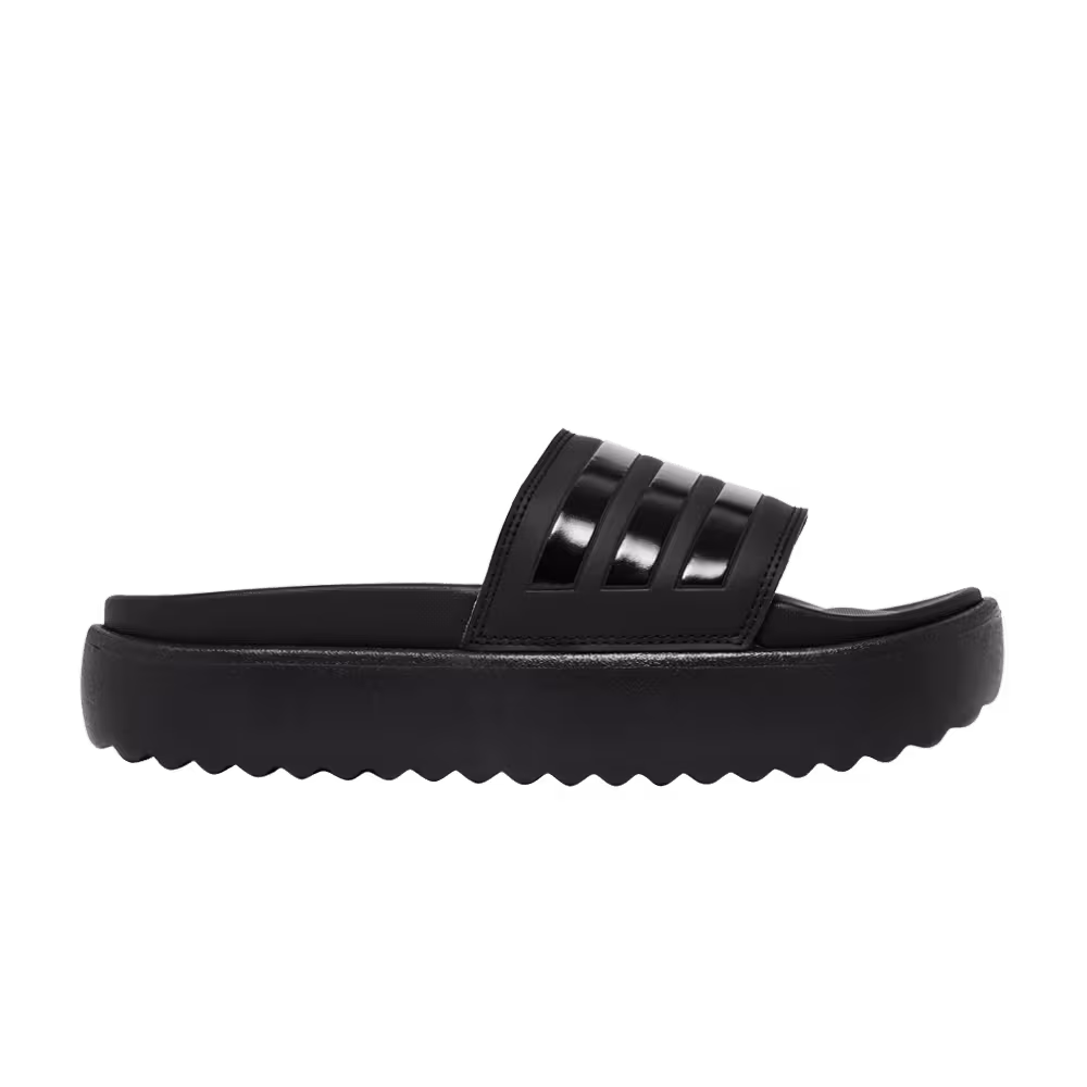 adidas Women's Adilette Platform Slide Triple Black