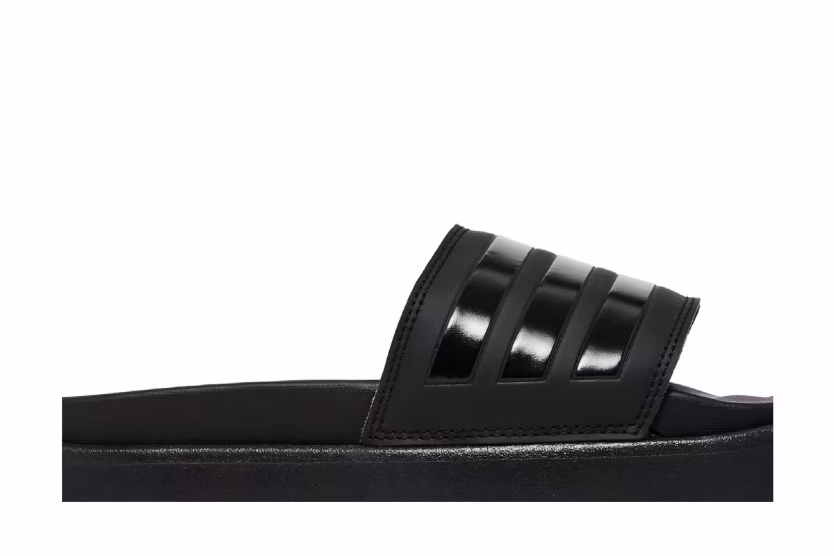 adidas Women's Adilette Platform Slide Triple Black, view 3