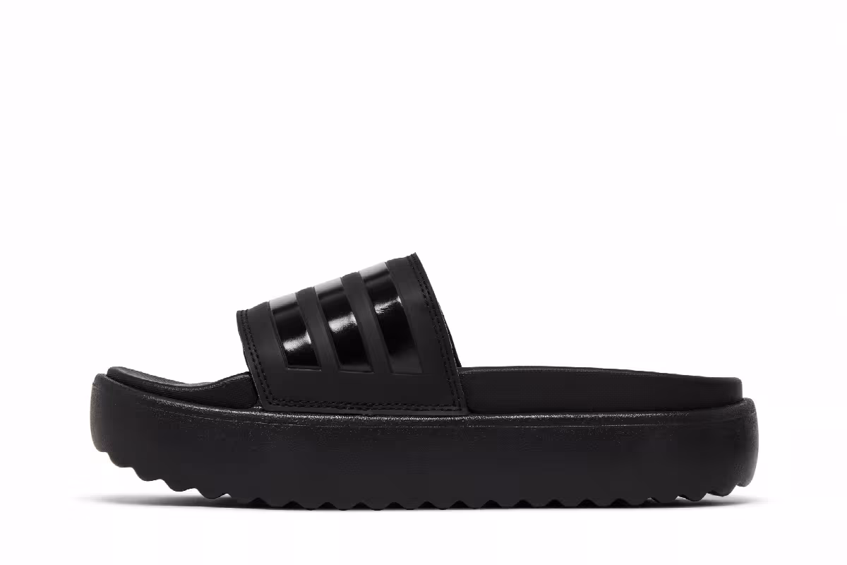 adidas Women's Adilette Platform Slide Triple Black, view 4