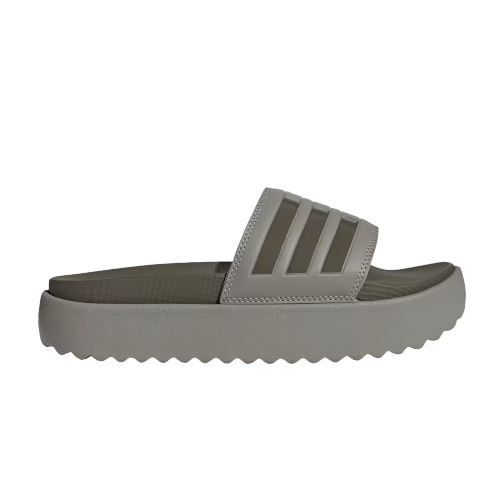 Adidas Women's Adilette Platform Slide Pebble Olive Strata