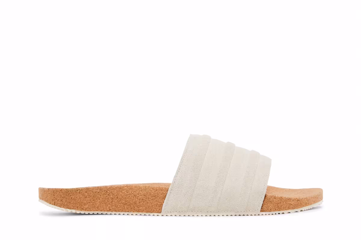adidas Adilette Premium Slides Cork Pack - Wonder White, view 2