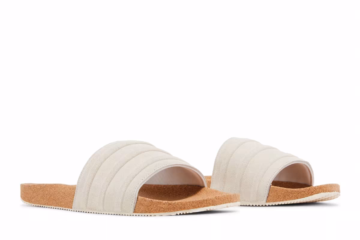 adidas Adilette Premium Slides Cork Pack - Wonder White, view 9