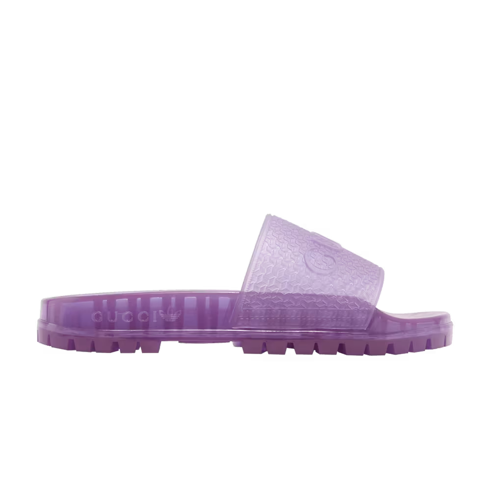 Gucci x adidas Women's Adilette Slide Sandal Transparent Purple
