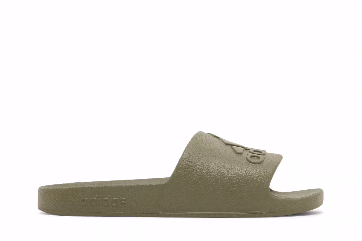 Adidas Adilette Aqua Slides Olive Strata, view 2