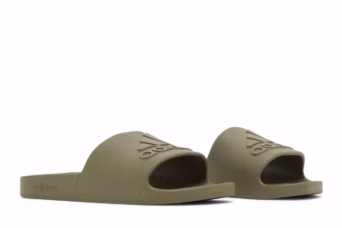 Adidas Adilette Aqua Slides Olive Strata, view 9