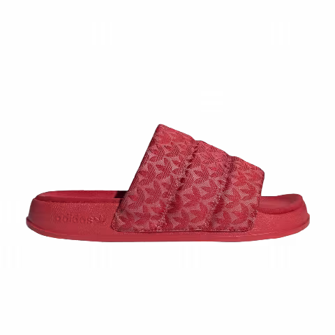 Adidas Wmns Adilette Essential Slides 'Trefoil Monogram - Scarlet'