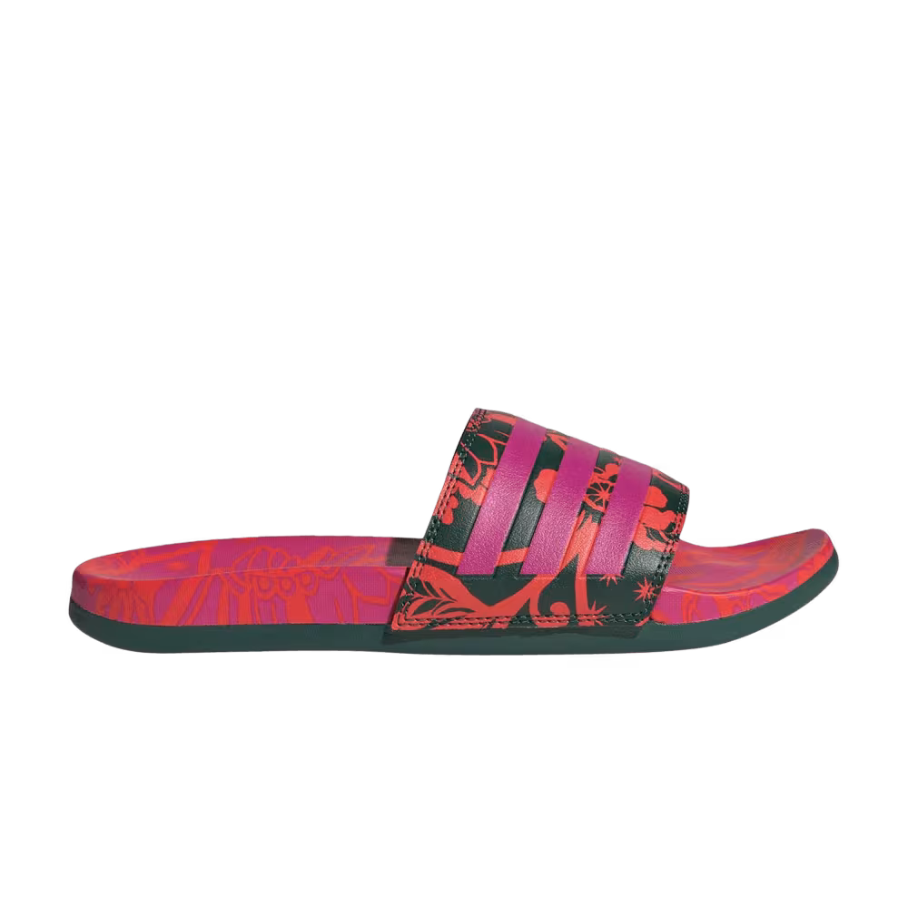 Adidas Women's Adilette Comfort Slide Floral - Bahia Magenta