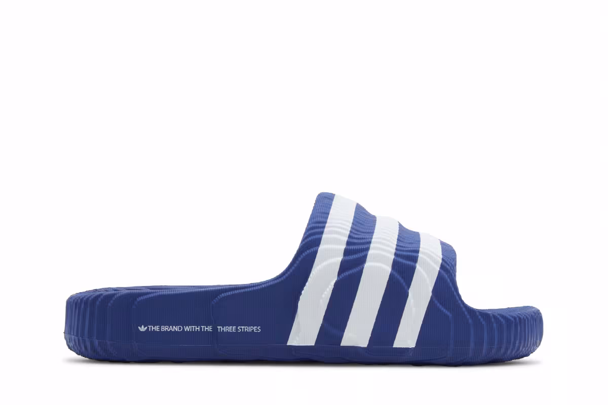 adidas Adilette 22 Slide Royal Blue White, view 2